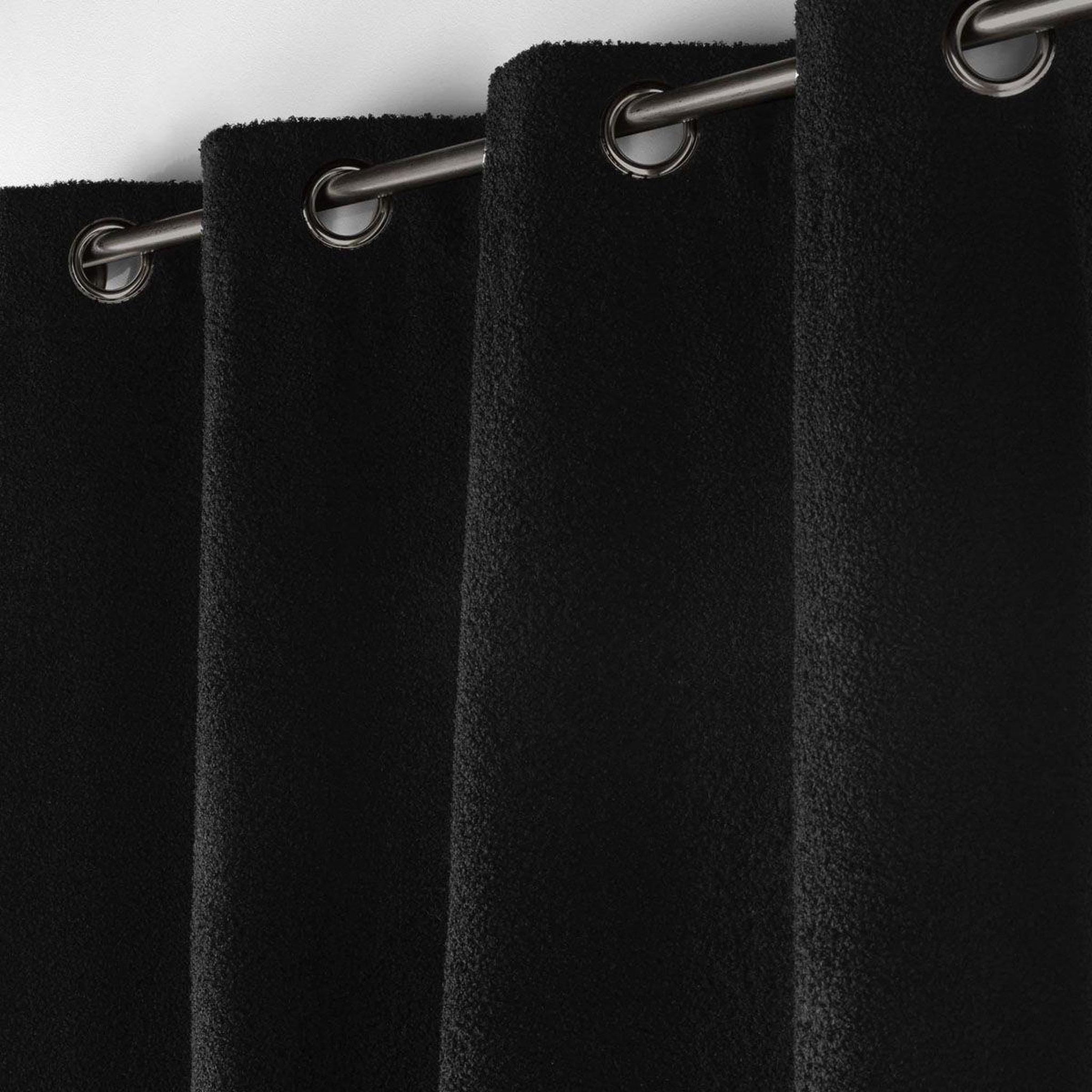 Voir la diapositive 2 : Douceur d'Intérieur Rideau à œillets bouclette  wooly  140x240cm noir