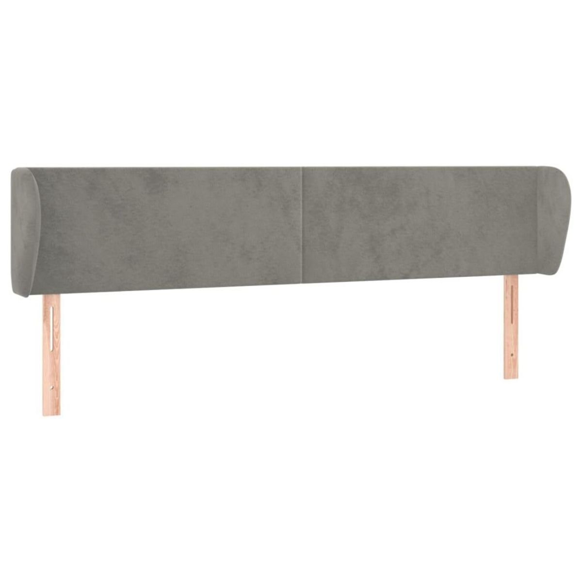 VIDAXL Tete de lit avec oreilles Gris clair 163x23x78/88 cm Velours