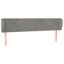 Voir la diapositive 2 : VIDAXL Tete de lit avec oreilles Gris clair 163x23x78/88 cm Velours
