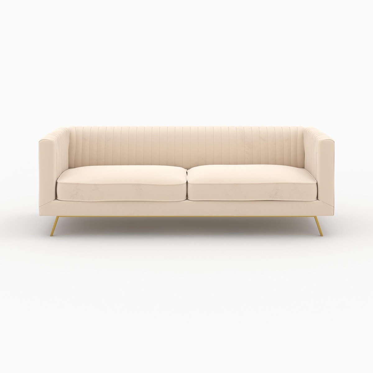 Rendez vous déco Ensemble canapés en velours beige 5 places-Gatsby