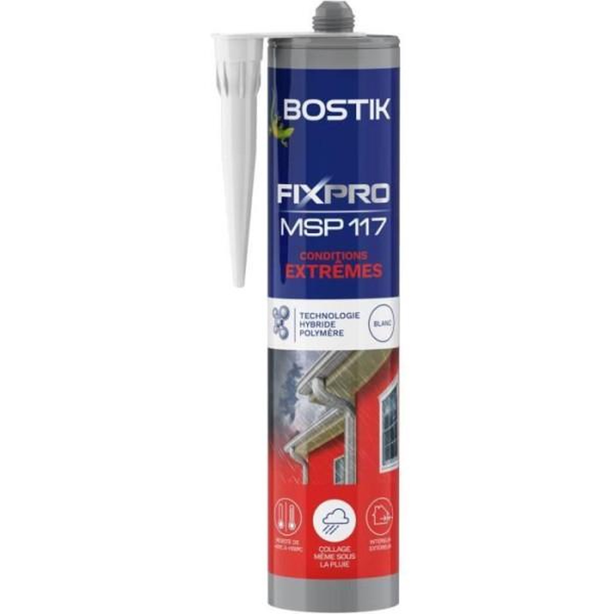 Bostik Mastic colle - BOSTIK - Fixpro MSP 117 - Conditions extremes - Intérieur/extérieur - Blanc - Cartouche 290 ml