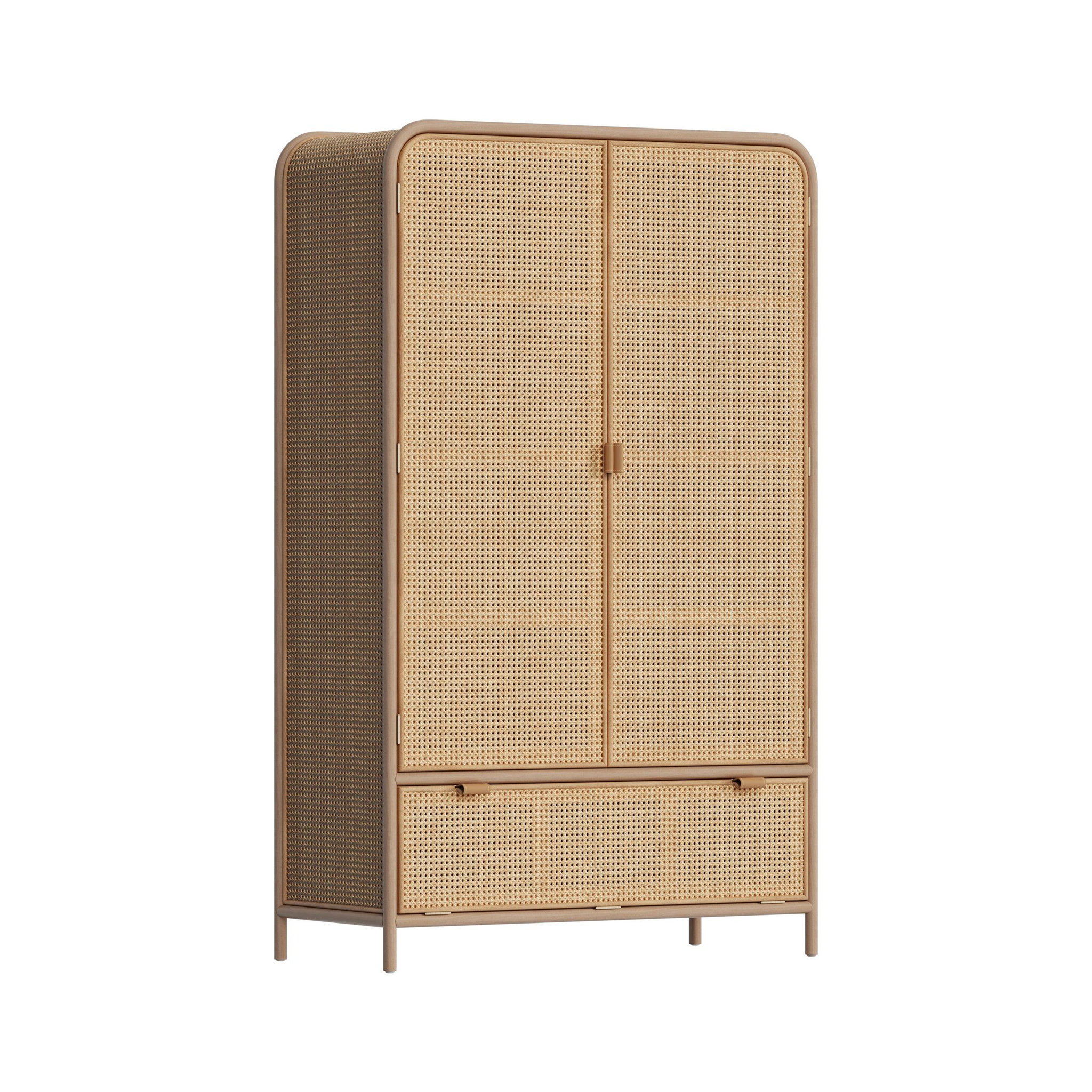 Voir la diapositive 3 : MAISON PAVANE Armoire en bois massif de pin et de teck-alata