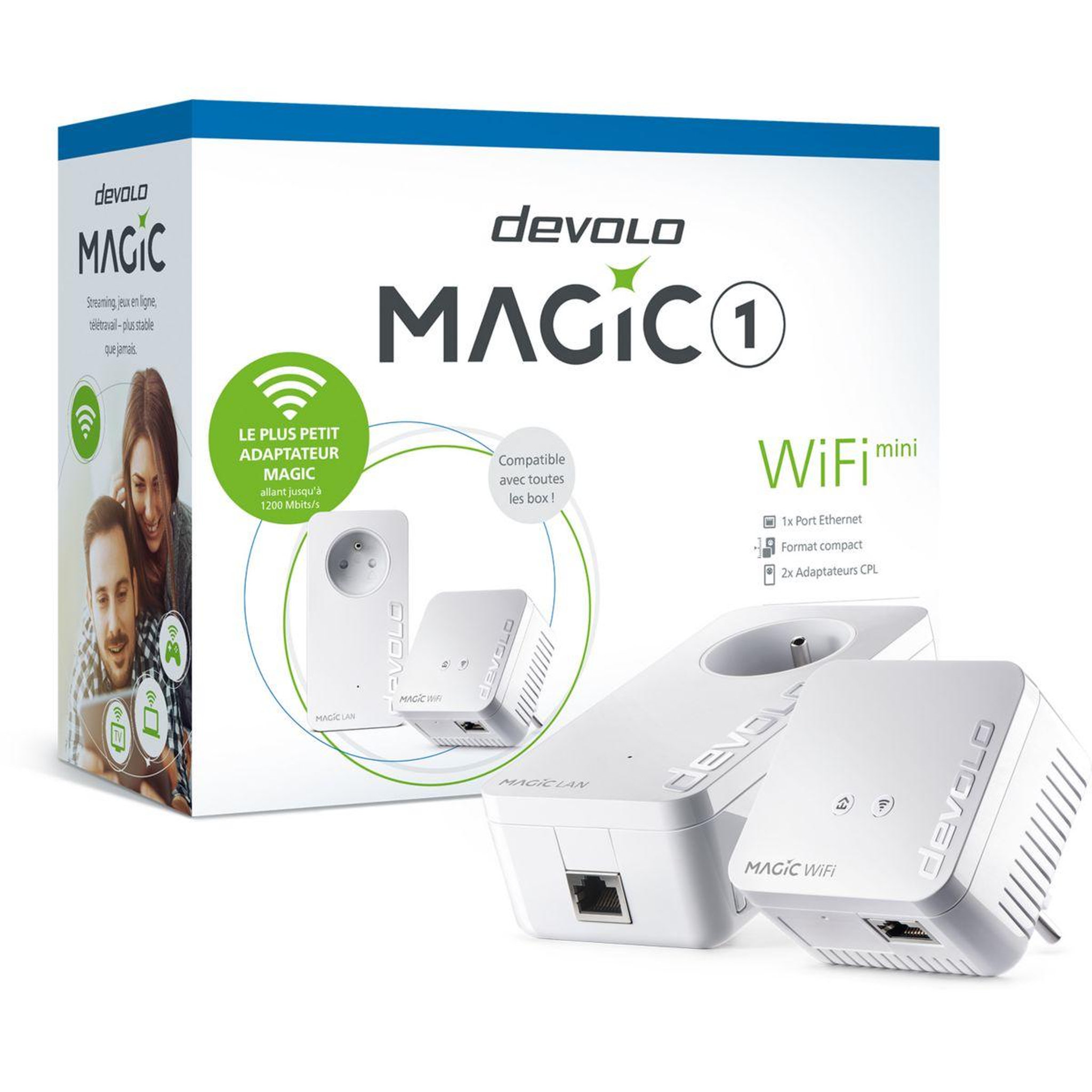 Voir la diapositive 3 : Devolo CPL Wifi Magic 1 WiFi mini Starter Kit