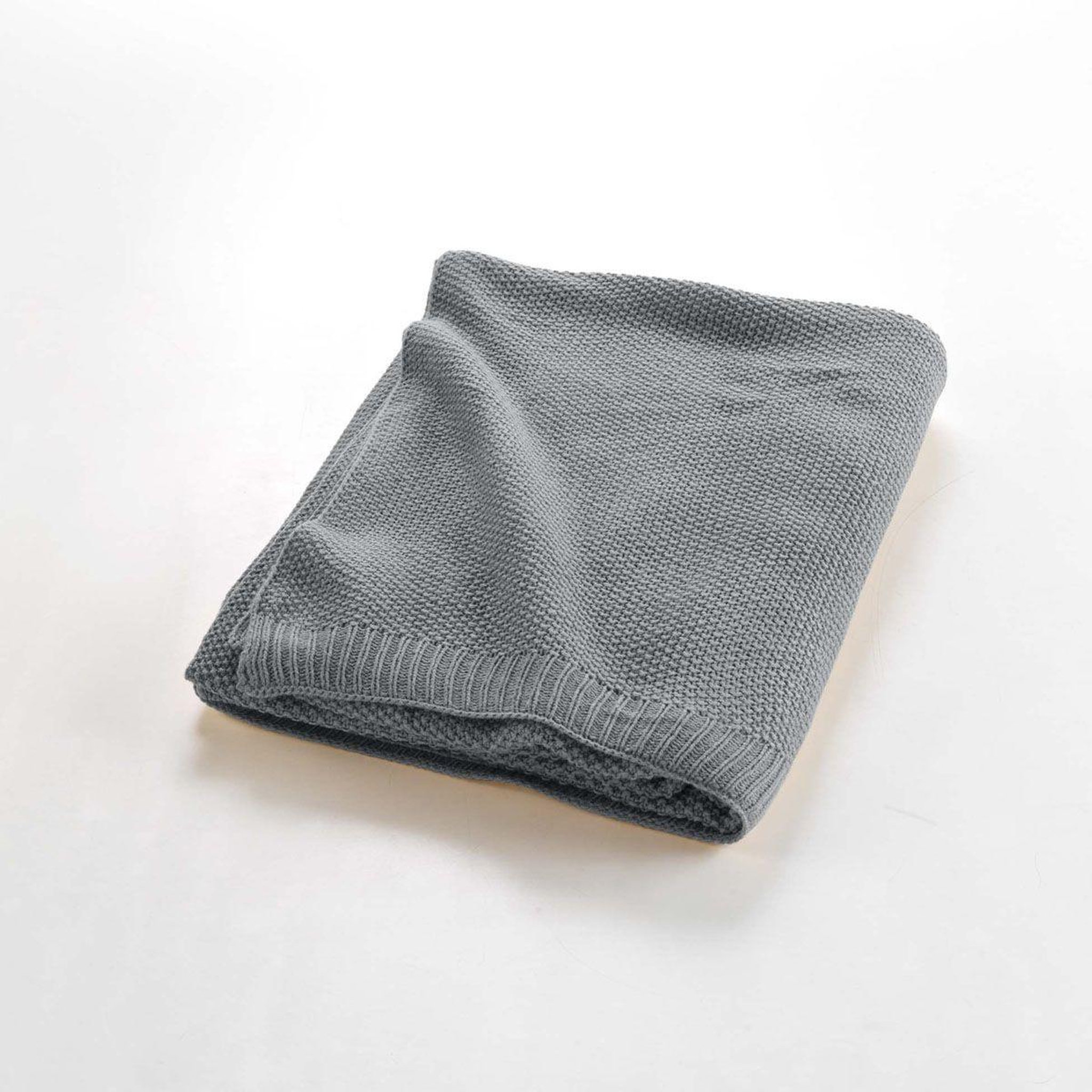 Voir la diapositive 2 : Douceur d'Intérieur Plaid déco uni  tricotine  125x150cm gris