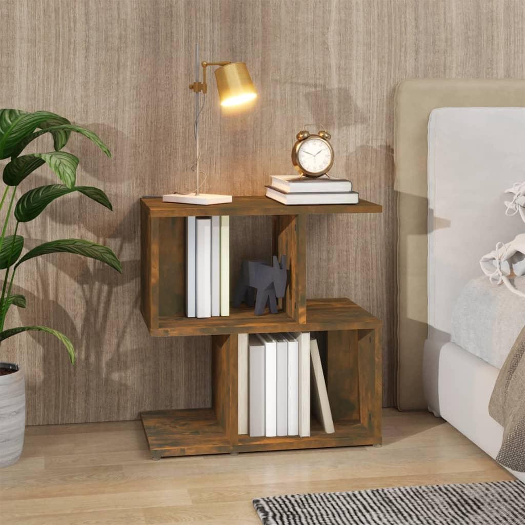 Voir la diapositive 1 : VIDAXL Table de chevet Chene fume 50x30x51,5 cm Bois d'ingenierie