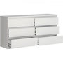 Voir la diapositive 6 : MARKET24 Commode CHELSEA 6 Tiroirs - Couleur blanc mat - L 154 x P 42,2 x H 79,9 cm