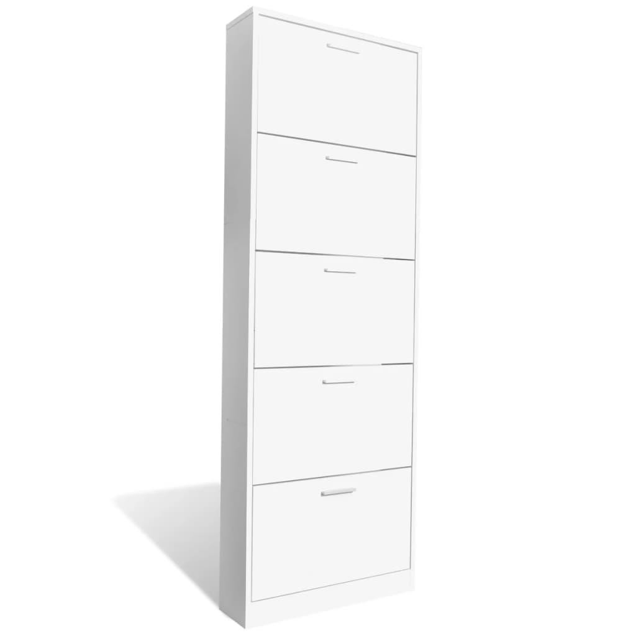 Voir la diapositive 2 : VIDAXL Meuble a chaussures en bois avec 5 compartiments Blanc