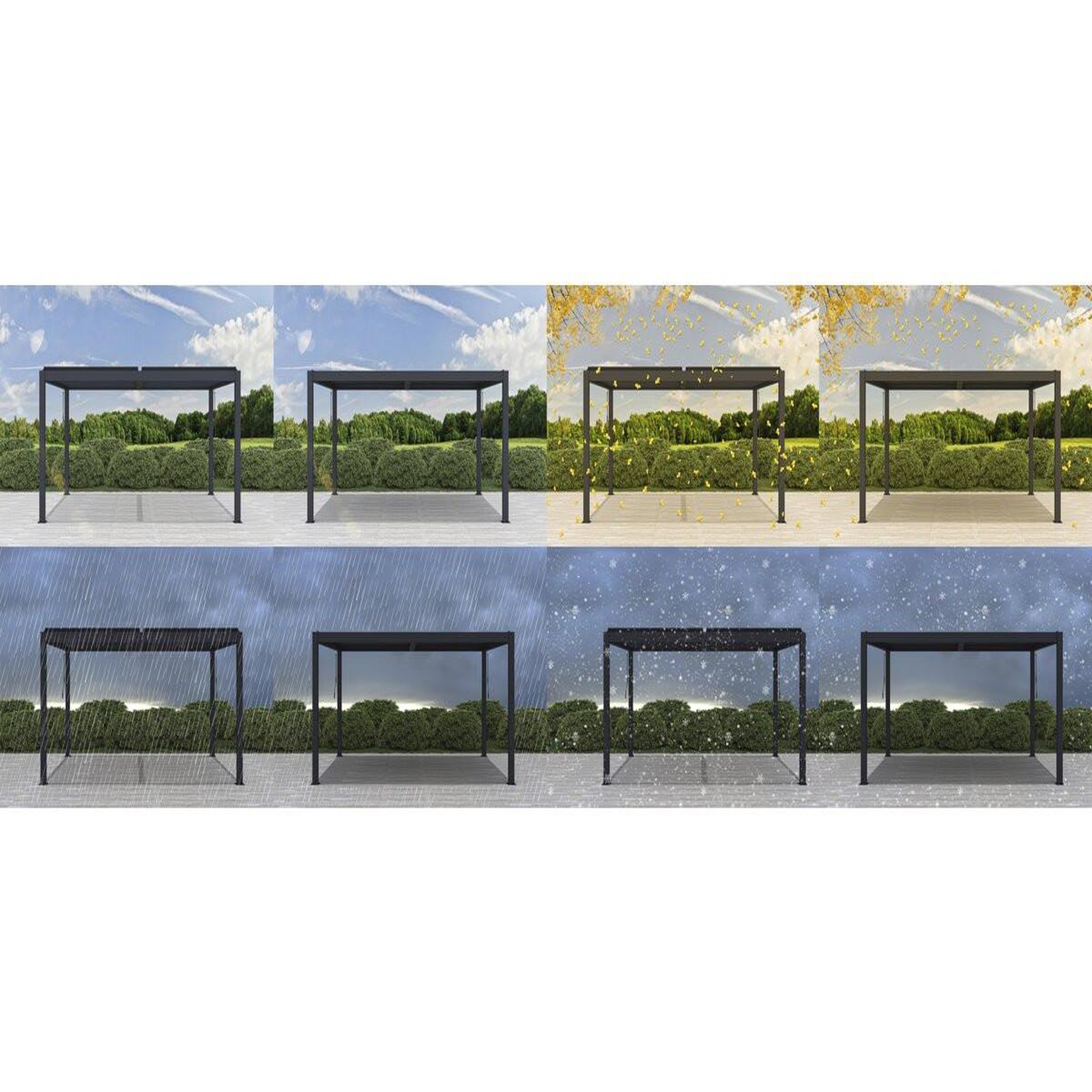 Voir la diapositive 2 : Habitat et Jardin Pergola bioclimatique en aluminium  windsor  - 3 x 4 m - anthracite