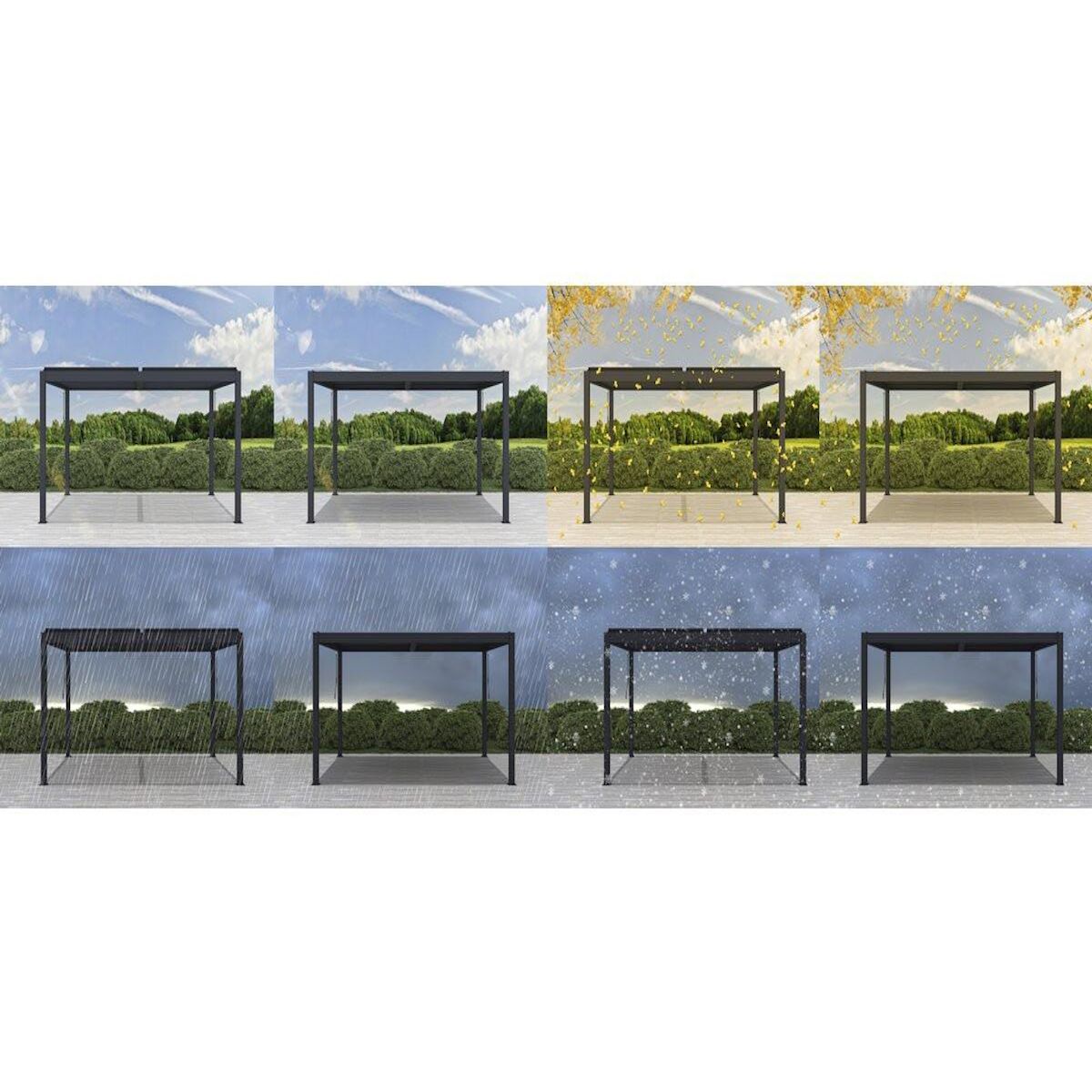 Habitat et Jardin Pergola bioclimatique en aluminium  Windsor  - 3 x 4 m - Anthracite