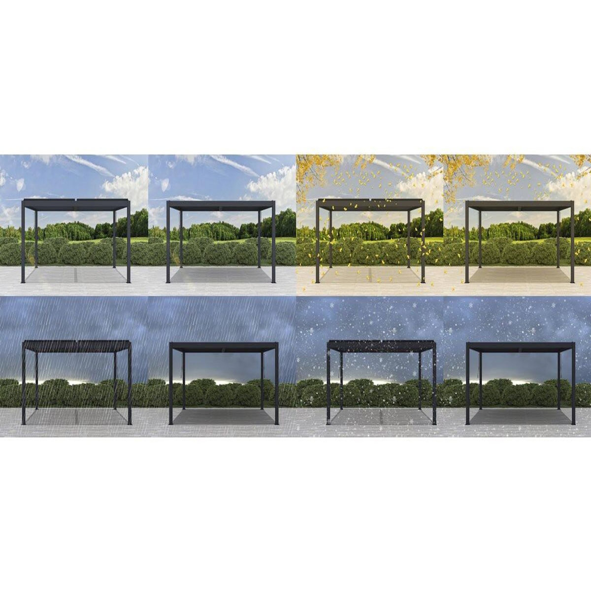 Habitat et Jardin Pergola bioclimatique en aluminium  Windsor  - 3 x 4 m - Anthracite