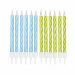 Paris Prix Lot de 12 Bougies d'Anniversaire  Magiques  6cm Bleu & Vert