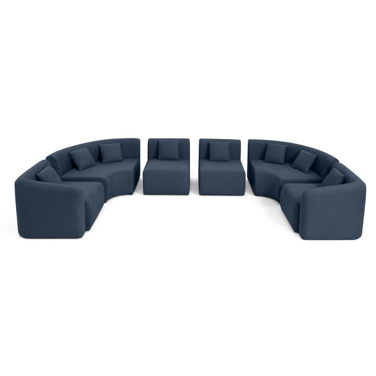 LISA DESIGN Ikare - canapé modulable panoramique - 7 places - en tissu