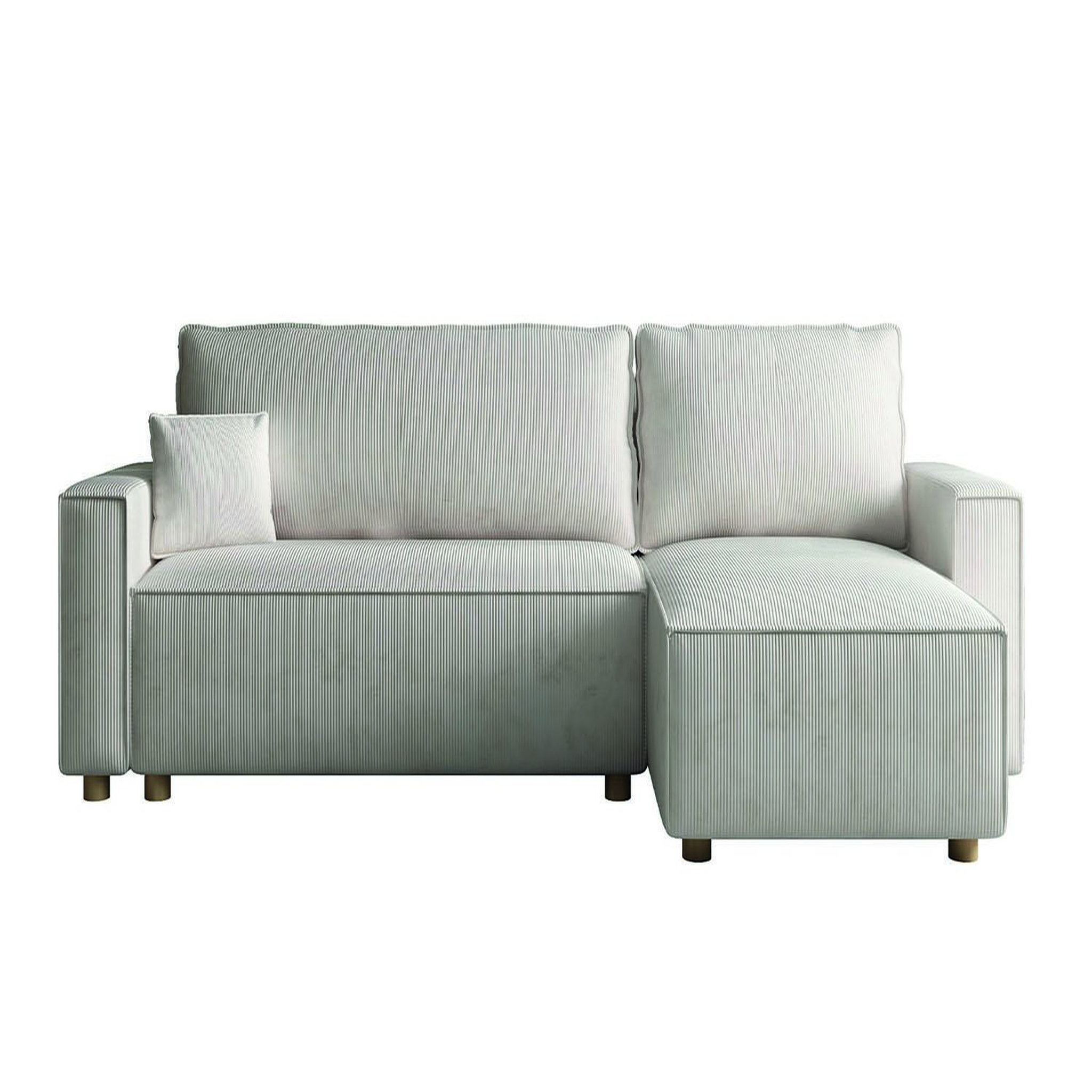 CONCEPT USINE Canapé convertible d'angle réversible 4 places velours côtelé beige cosy