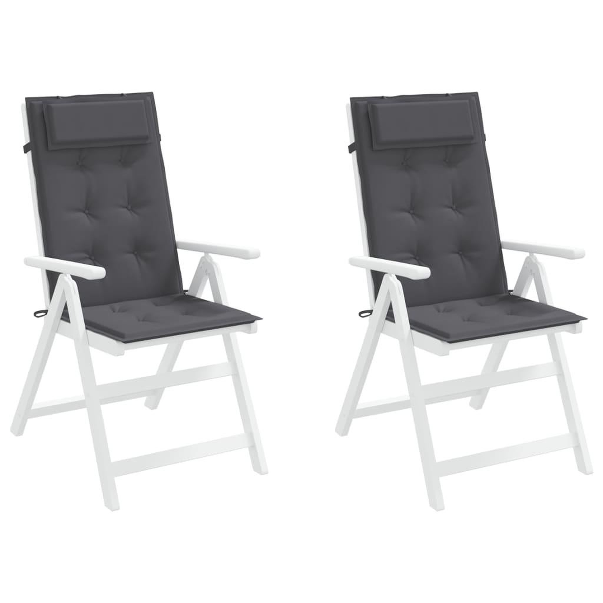 Voir la diapositive 4 : VIDAXL Coussins de chaise a dossier haut lot de 2 anthracite