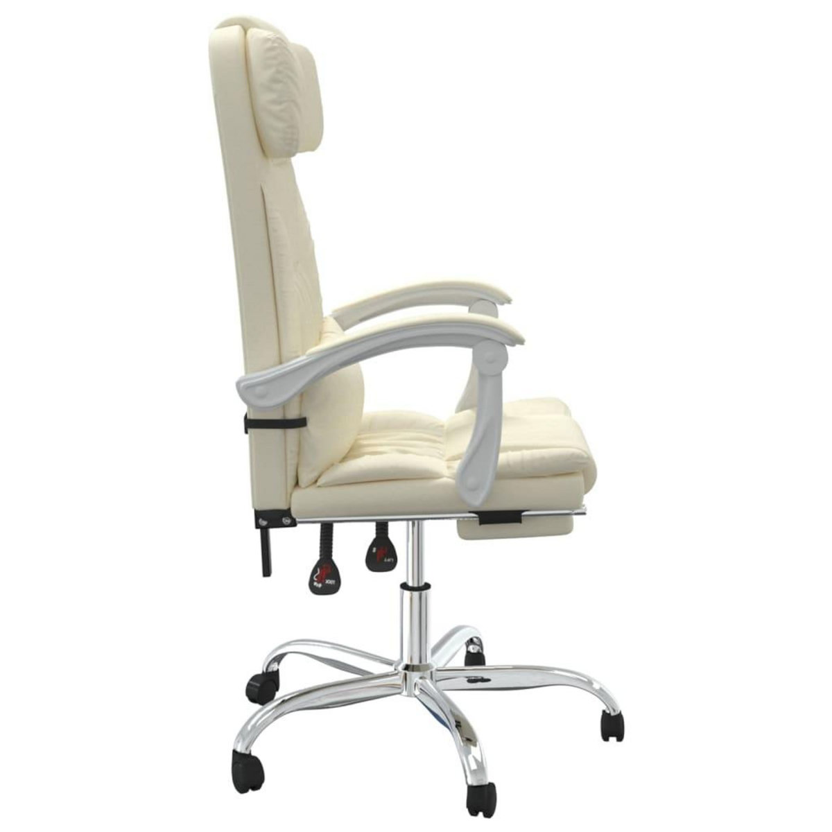 VIDAXL Fauteuil de massage inclinable de bureau Creme Similicuir