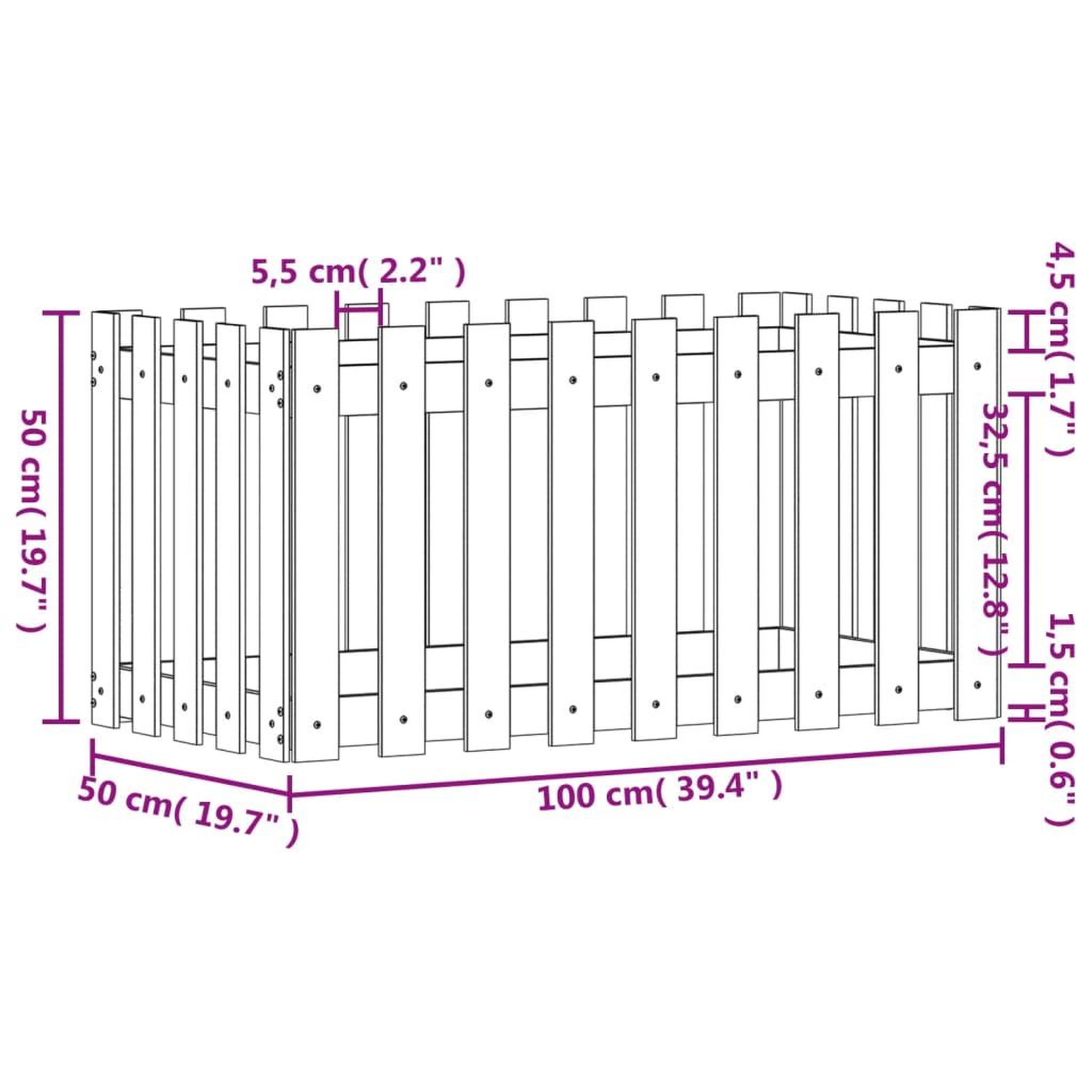 Voir la diapositive 6 : VIDAXL Lit sureleve de jardin design de cloture bois de pin impregne