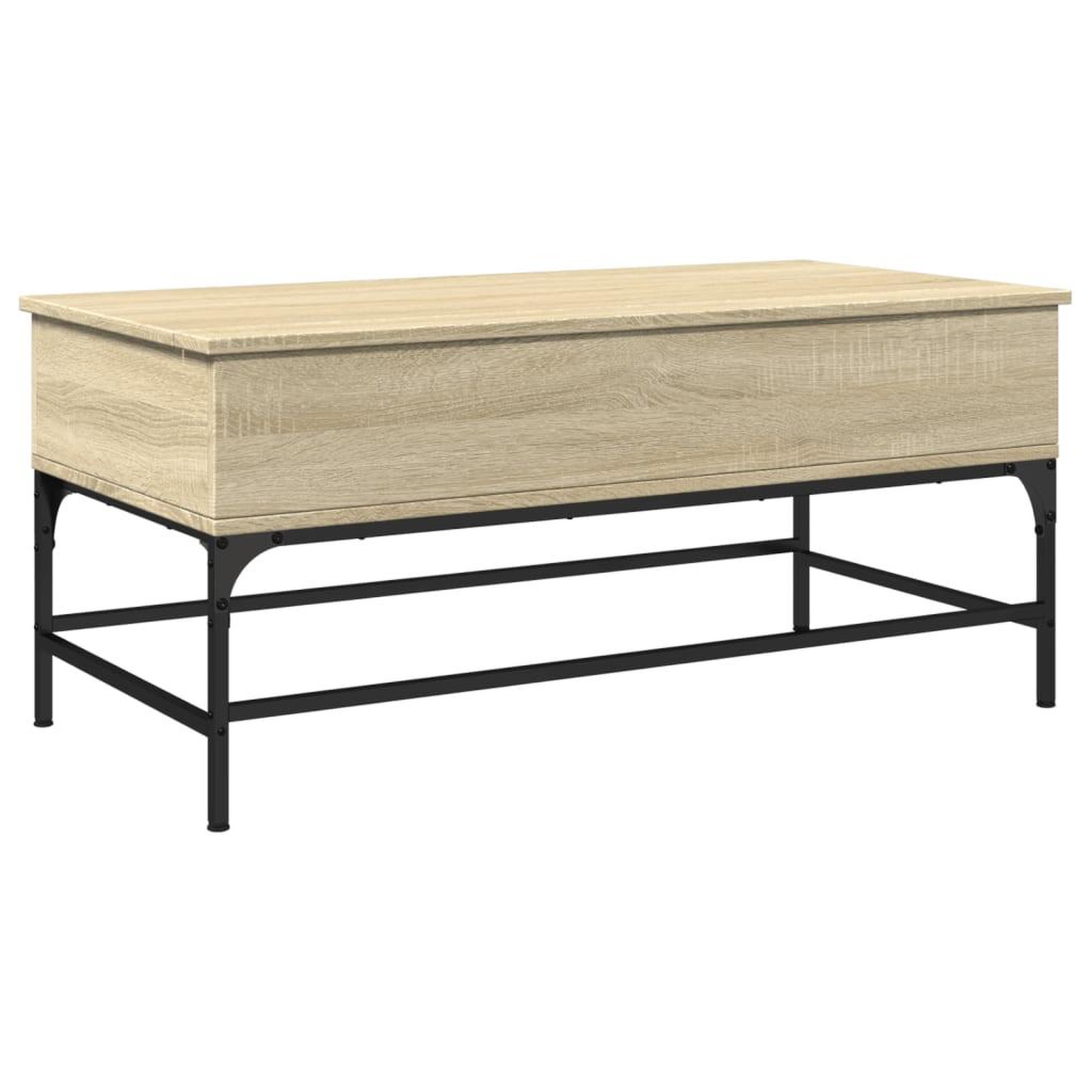 Voir la diapositive 2 : VIDAXL Table basse chene sonoma 100x50x45cm bois d'ingenierie et metal