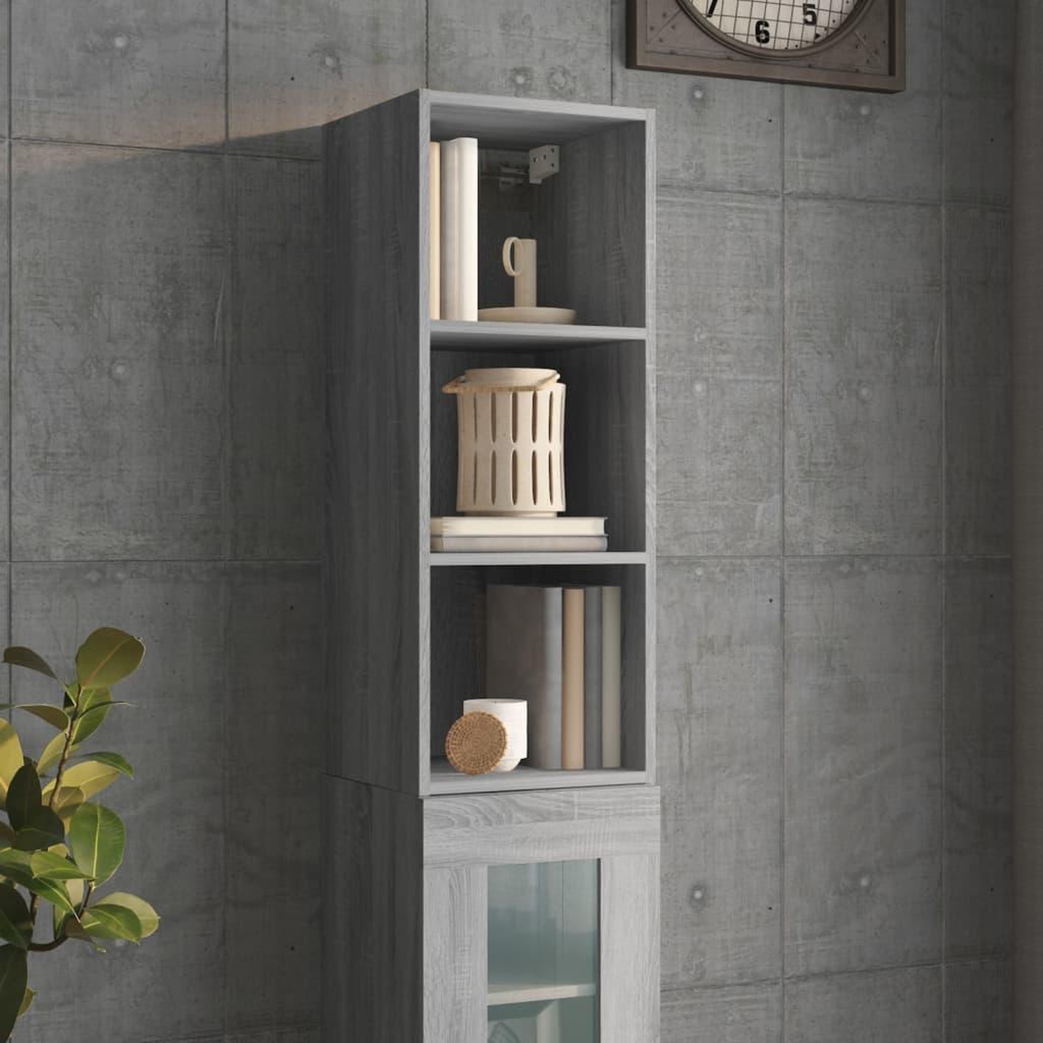 Voir la diapositive 4 : VIDAXL Armoire murale sonoma gris 34,5x32,5x90 cm bois d'ingenierie