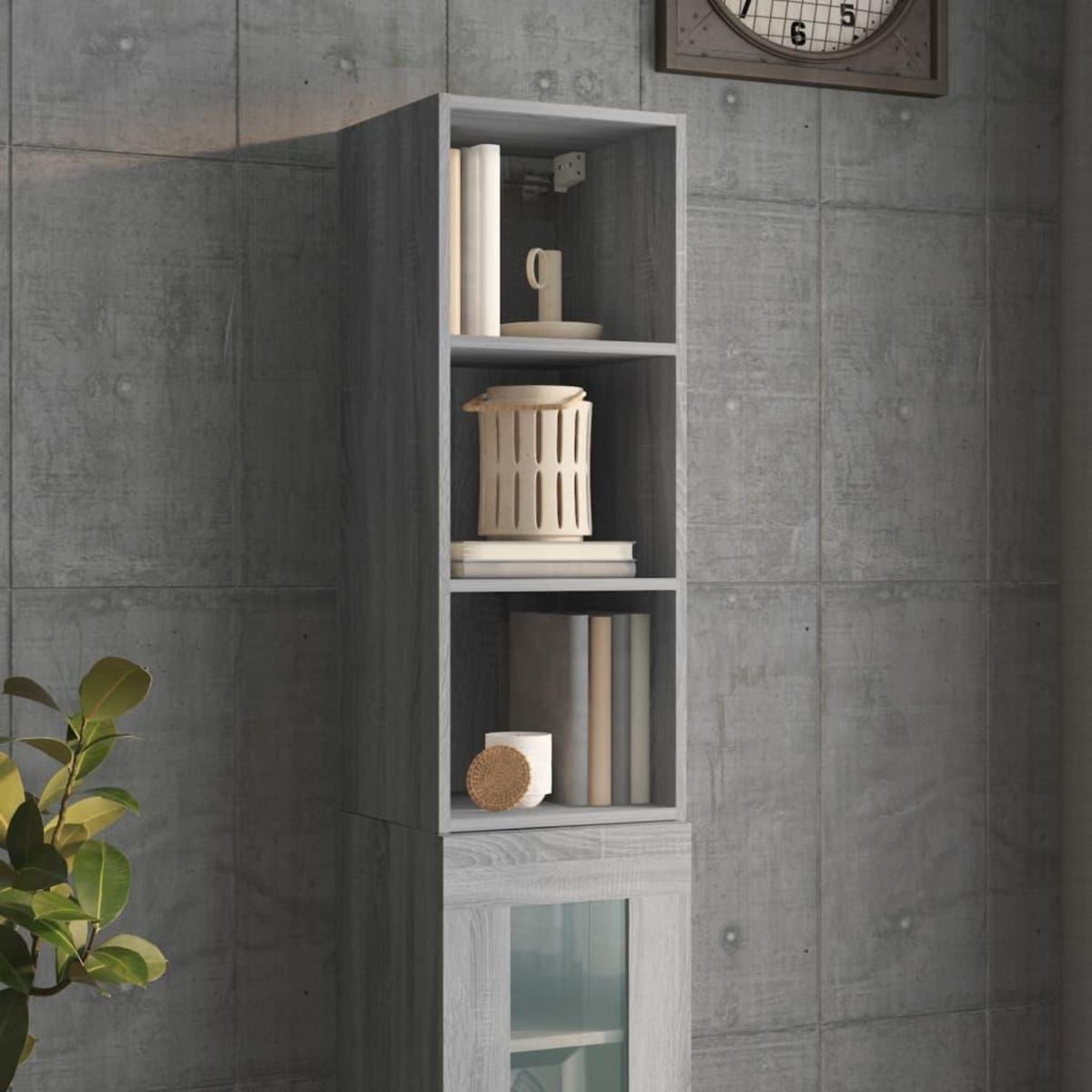 VIDAXL Armoire murale sonoma gris 34,5x32,5x90 cm bois d'ingenierie