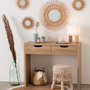 Voir la diapositive 2 : Lampe À Poser En Bois Et Abat-jour Carré H 32 cm 