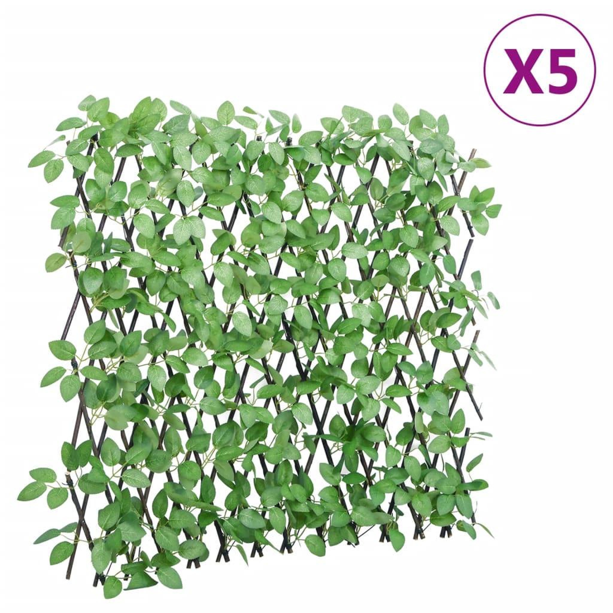 VIDAXL vidaXL Treillis de lierre artificiel extensible 5 pcs vert 180x65 cm