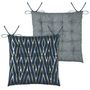 Voir la diapositive 3 : Lovely Casa Lot de 4 galettes de chaise 16 points 38x38 Houston bleu coton