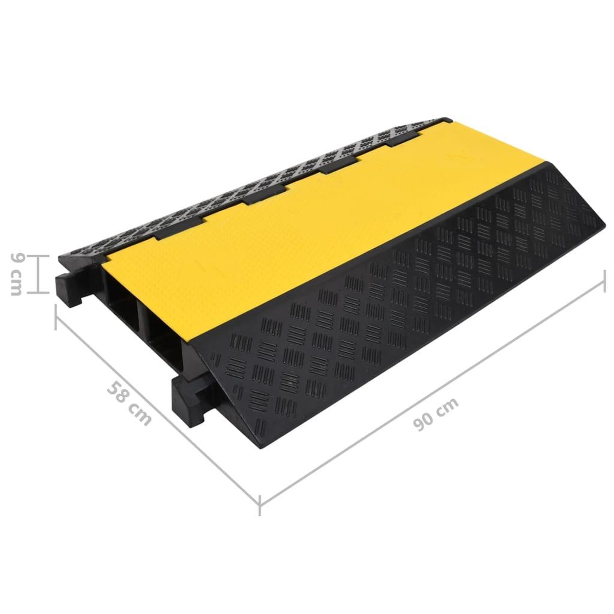 Voir la diapositive 6 : VIDAXL Rampe de protection de cable avec 2 canaux 90 cm caoutchouc