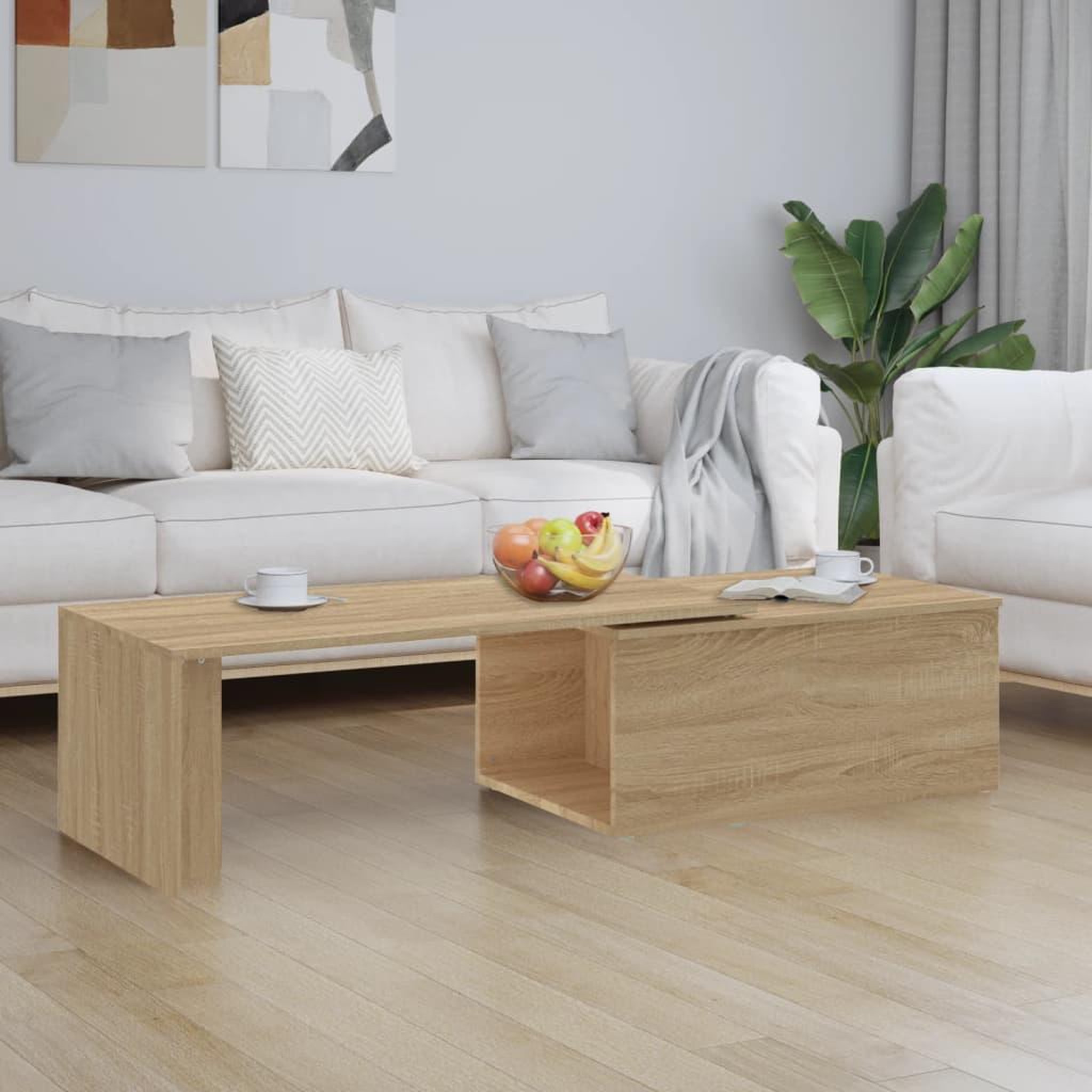 Voir la diapositive 1 : VIDAXL Table basse Chene sonoma 150x50x35 cm Bois d'ingenierie