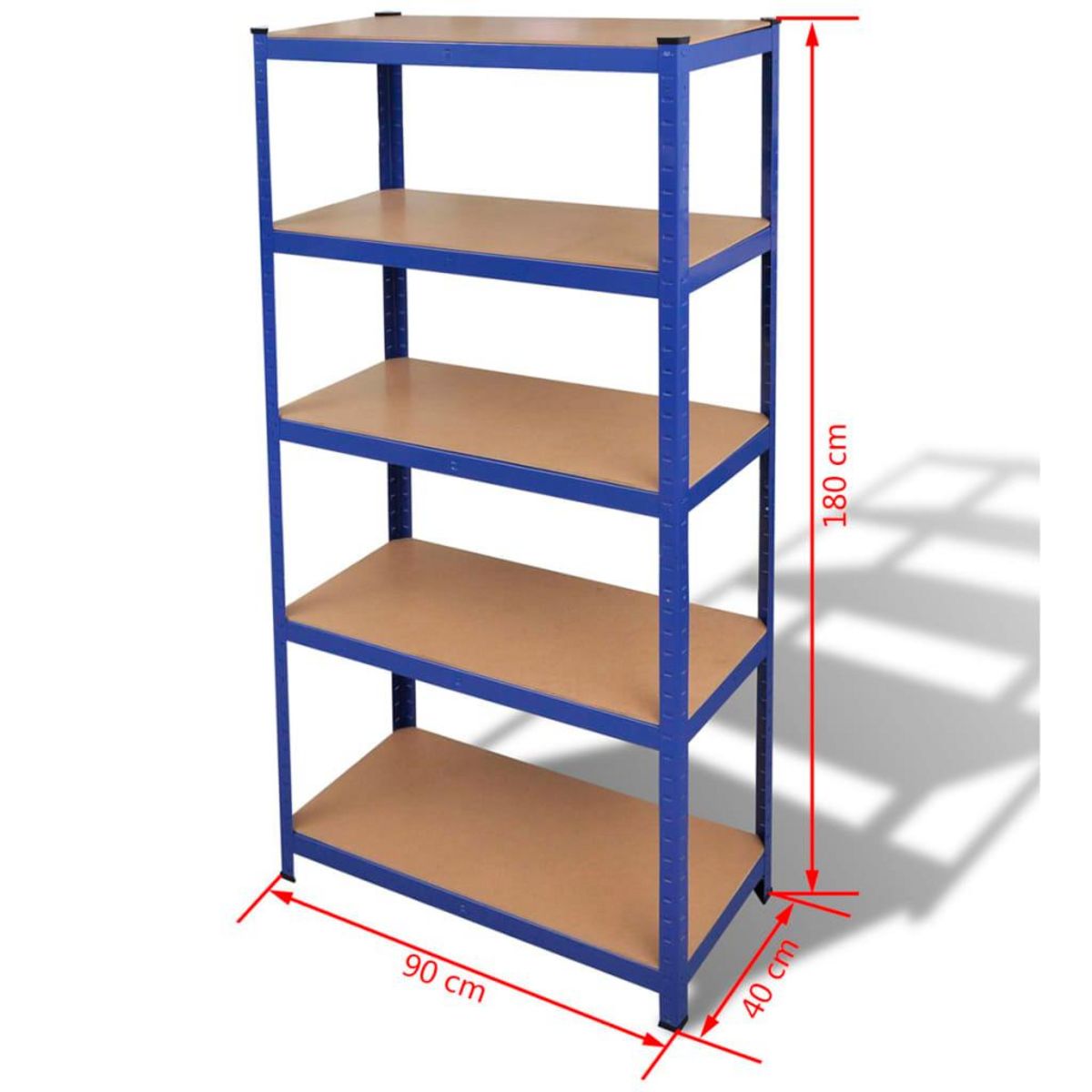 VIDAXL Etagere de rangement a 5 niveaux Bleu Acier et bois ingenierie
