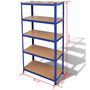 Voir la diapositive 6 : VIDAXL Etagere de rangement a 5 niveaux Bleu Acier et bois ingenierie