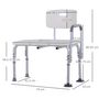 Voir la diapositive 3 : HOMCOM Chaise de douche siège de douche ergonomique hauteur réglable pieds antidérapants charge max. 136 Kg alu. HDPE blanc