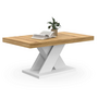 Voir la diapositive 1 : ID MARKET Table basse ALICIA plateau bois et pied X blanc