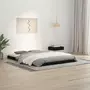 VIDAXL Cadre de lit noir 135x190 cm double bois de pin massif