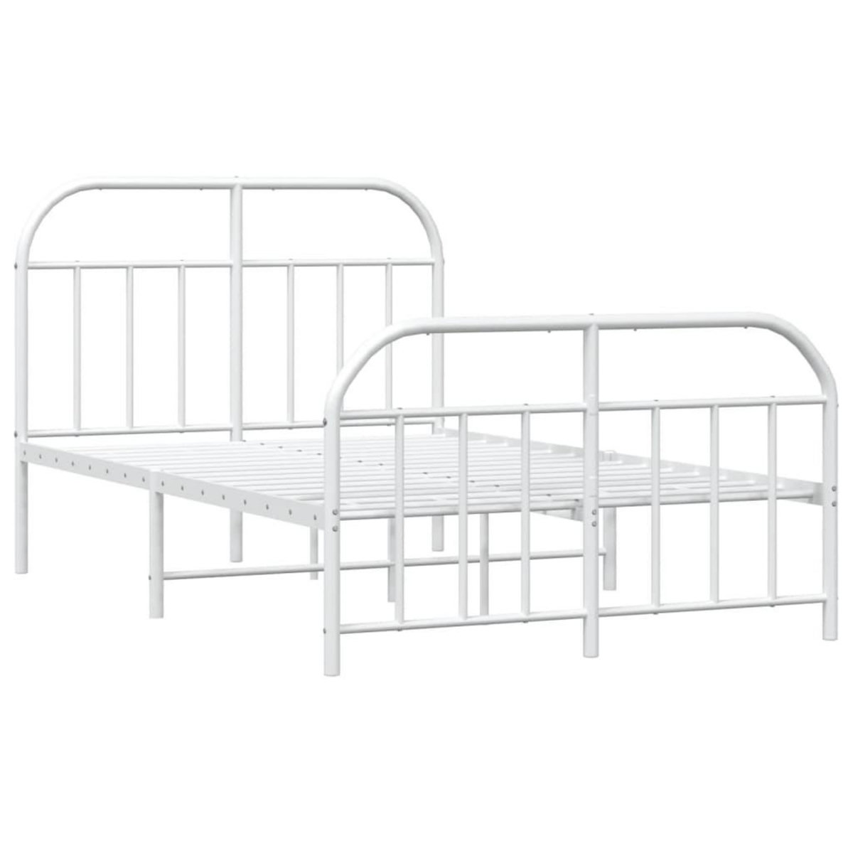 VIDAXL Cadre de lit metal sans matelas et pied de lit blanc 120x200 cm