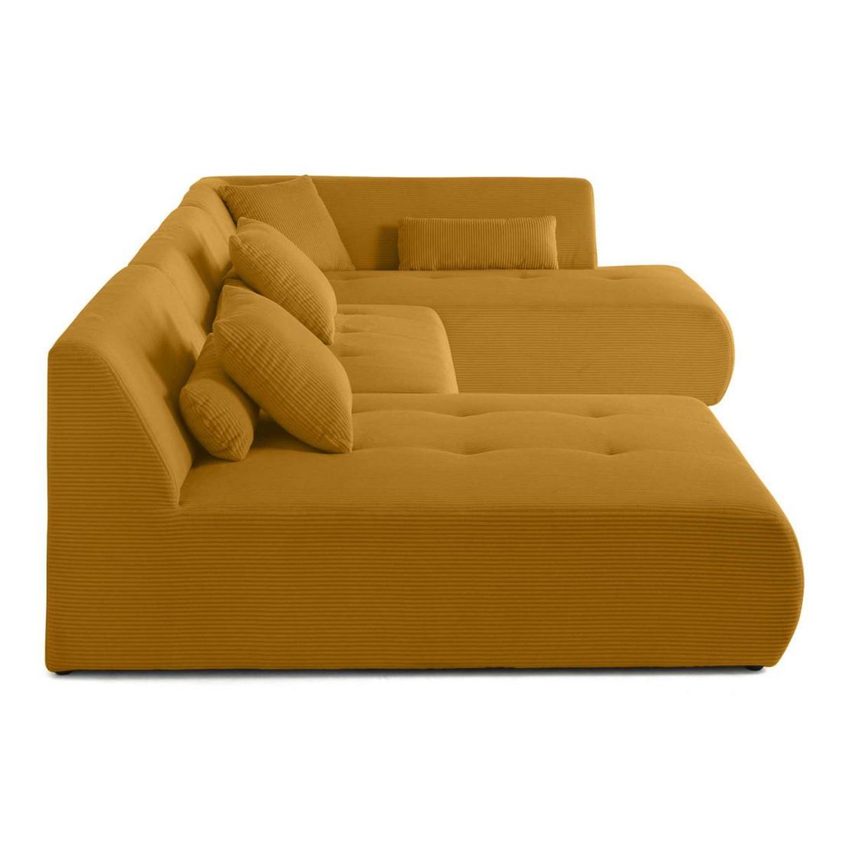 LISA DESIGN Onyx - canapé panoramique modulable d'angle droit 7 places - en velours côtelé