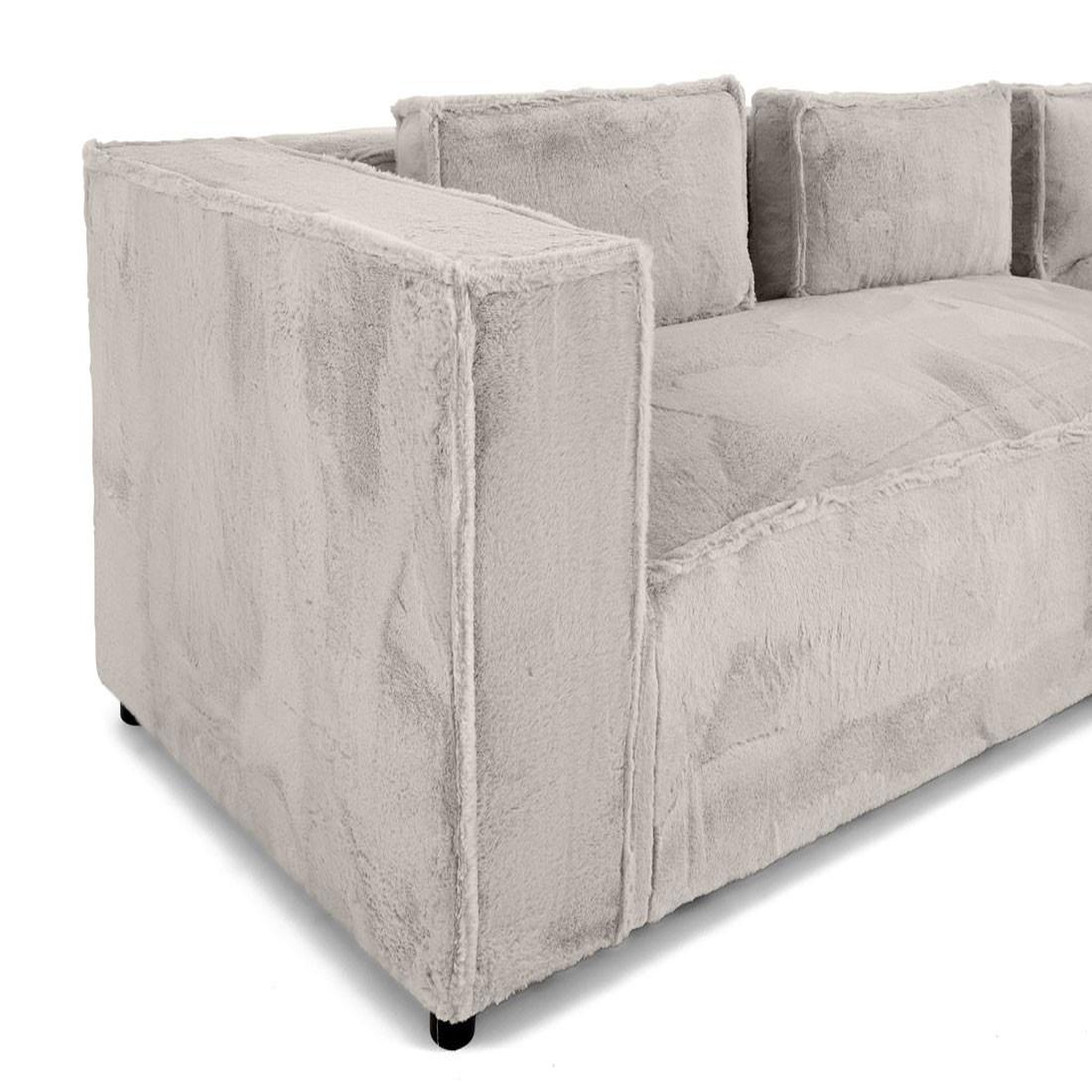 Voir la diapositive 5 : LISA DESIGN Stella - canapé d'angle droit - 4 places - en fausse fourrure