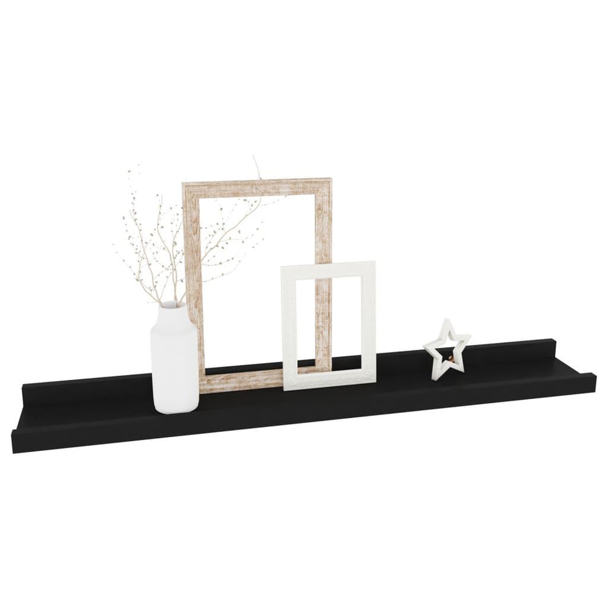 Voir la diapositive 3 : VIDAXL Etageres murales 4 pcs Noir 60x9x3 cm