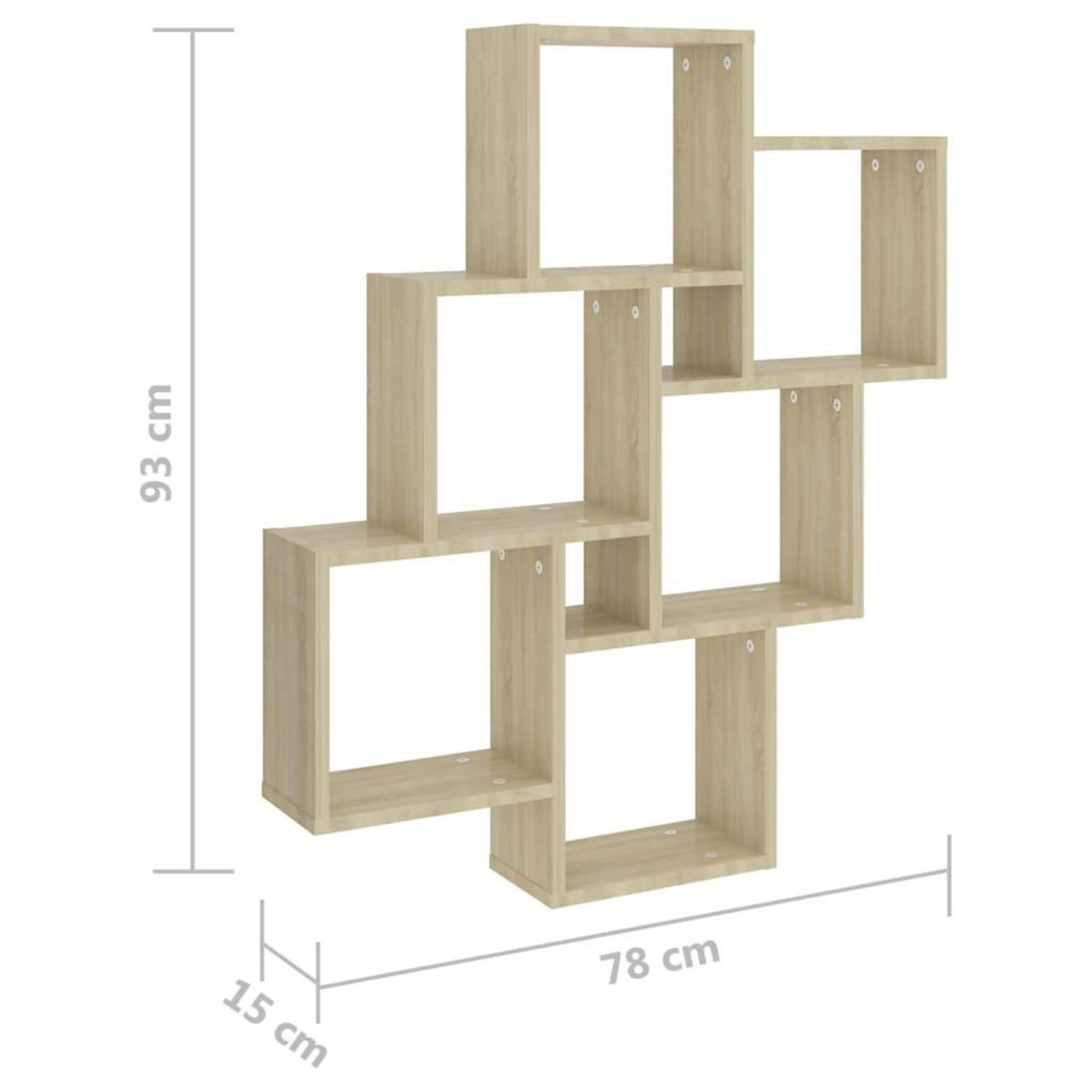 VIDAXL Etagere murale cube Chene sonoma 78x15x93 cm Bois d'ingenierie