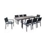 Voir la diapositive 1 : SWEEEK Table jardin extensible aluminium + 8 assises empilables aluminium et textilène