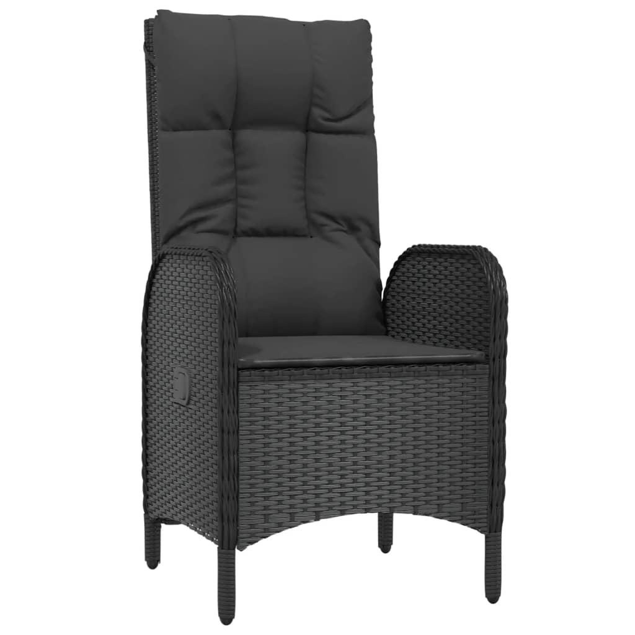 Voir la diapositive 3 : VIDAXL Ensemble a manger de jardin 9pcs coussins noir resine tressee