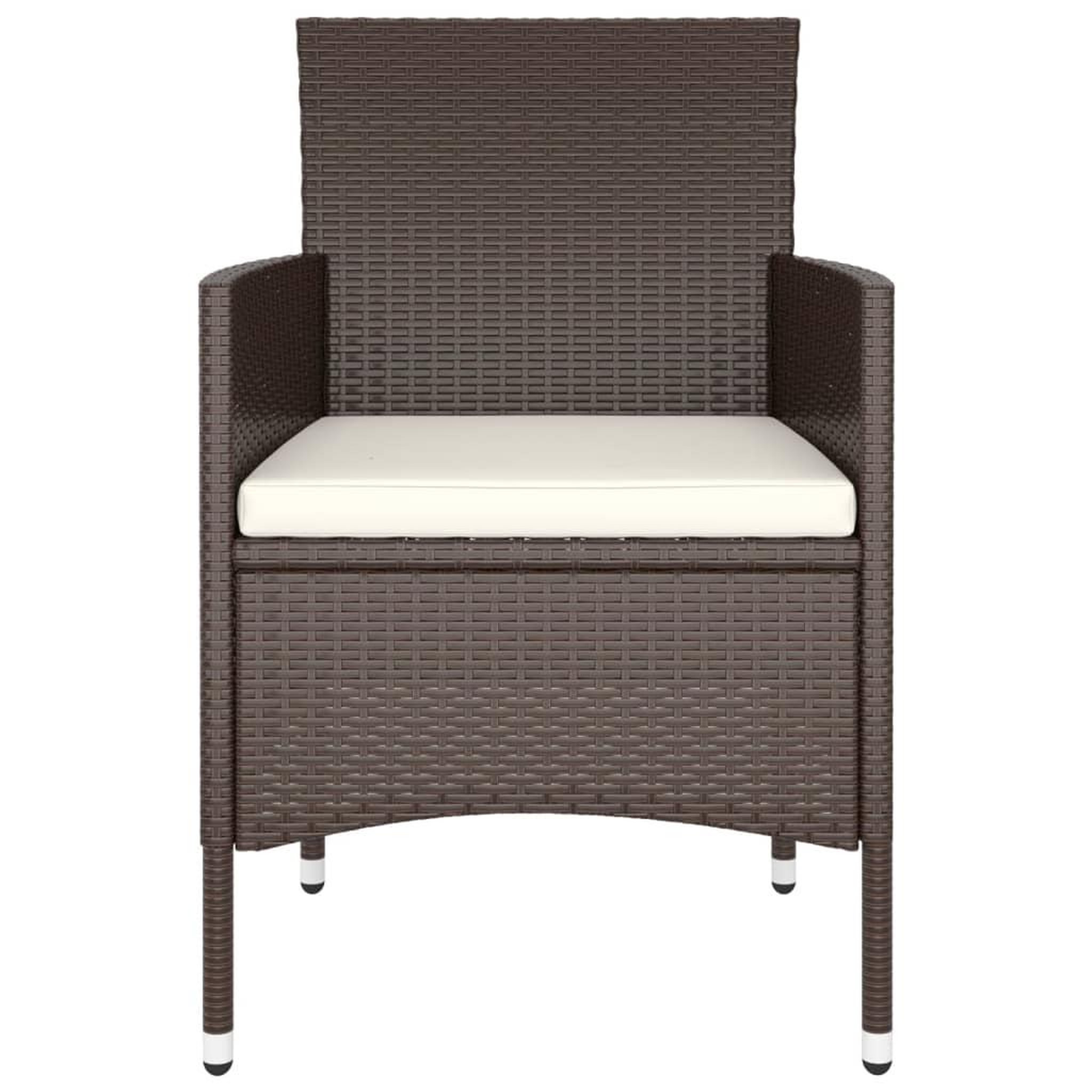 Voir la diapositive 5 : VIDAXL Ensemble de bistro de jardin 5 pcs poly rotin et verre trempe