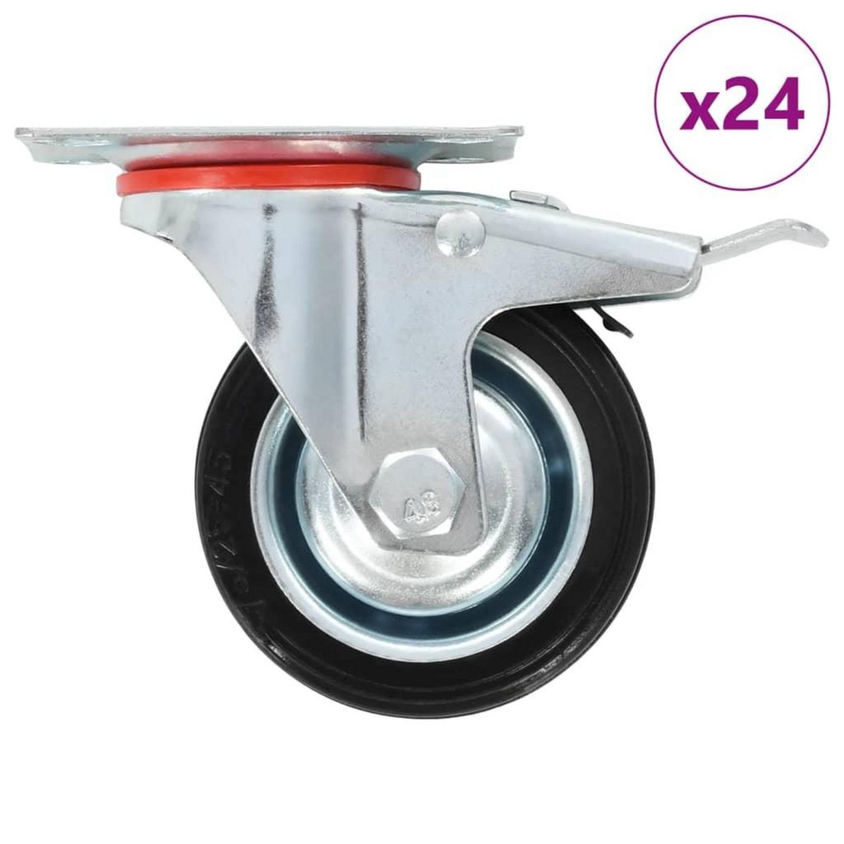 VIDAXL 24 pcs Roulettes pivotantes 75 mm