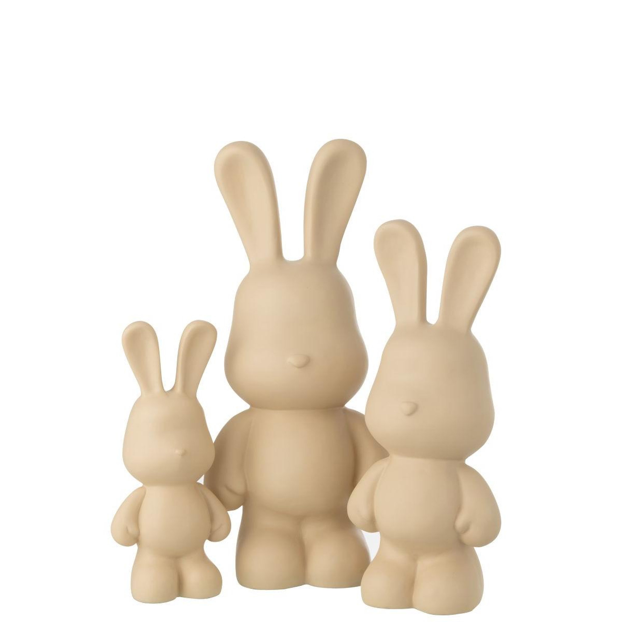 Voir la diapositive 4 : J-LINE Statue lapin en résine  eddy  59cm beige