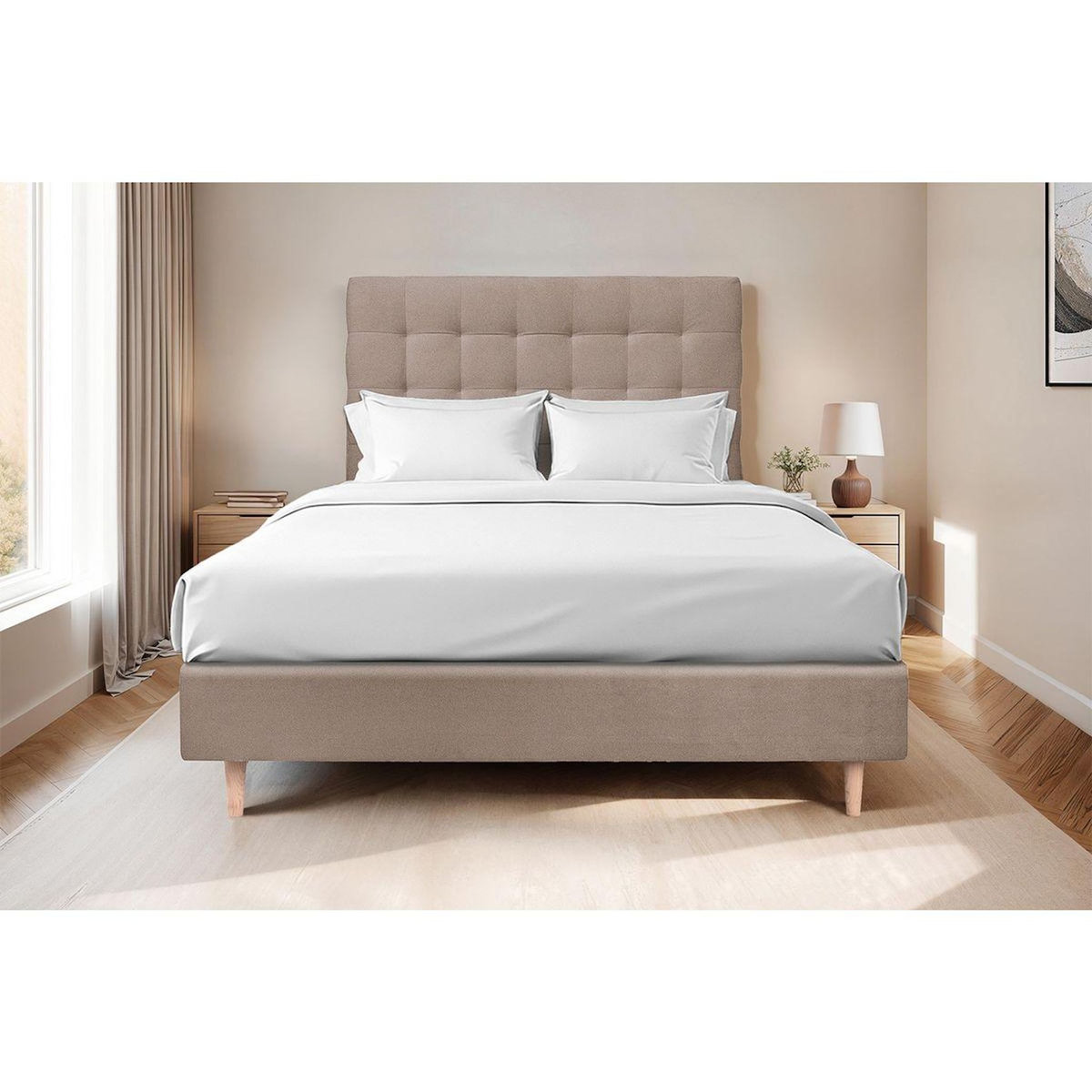 Sommeil de Plomb Tete de lit Capitonnée Velours - Ep 10 cm rembourré