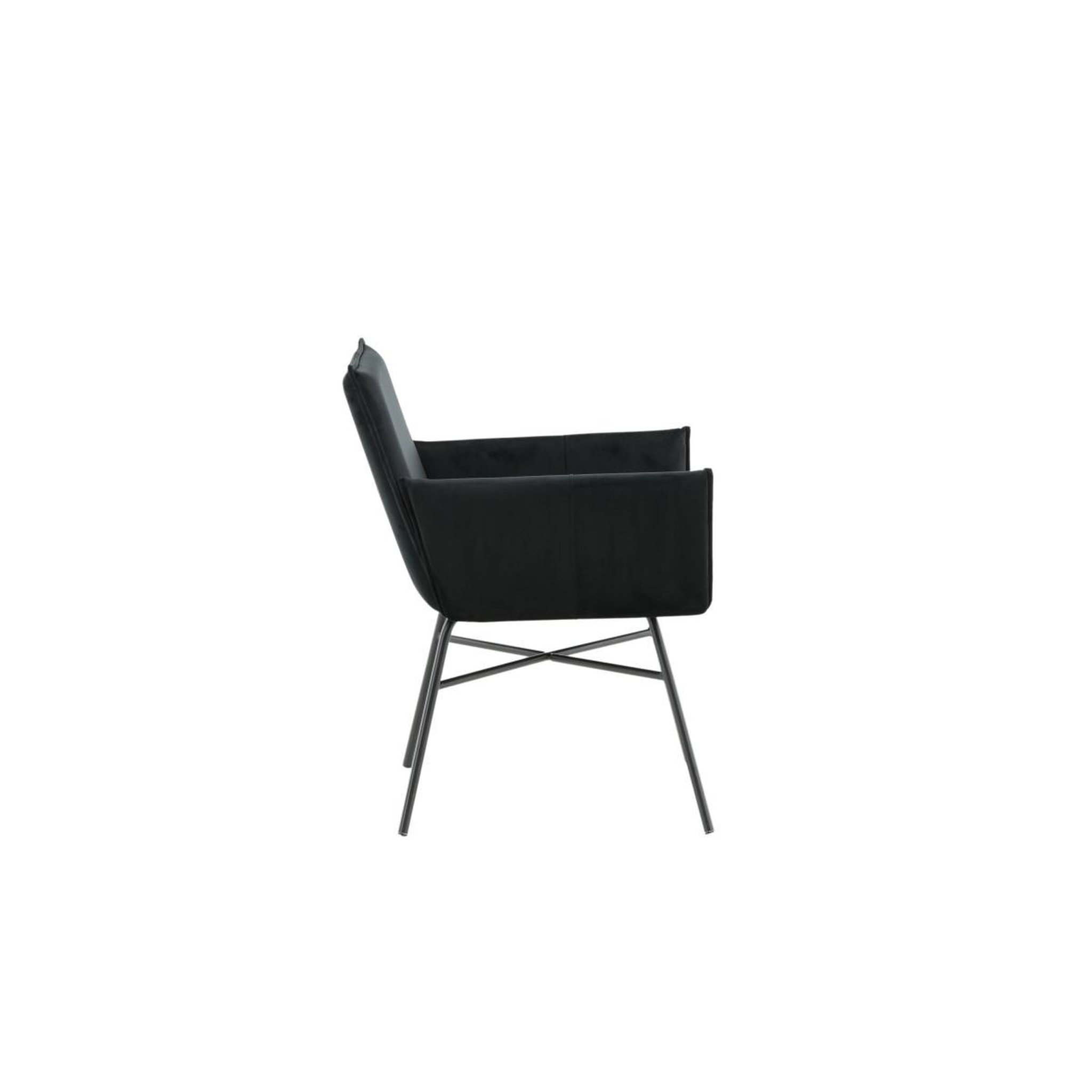 Voir la diapositive 2 : Paris Prix Chaise design en velours  petra  87cm noir