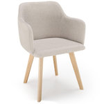 Paris Prix Chaise Scandinave en Tissu  Sweet Color  76cm Beige