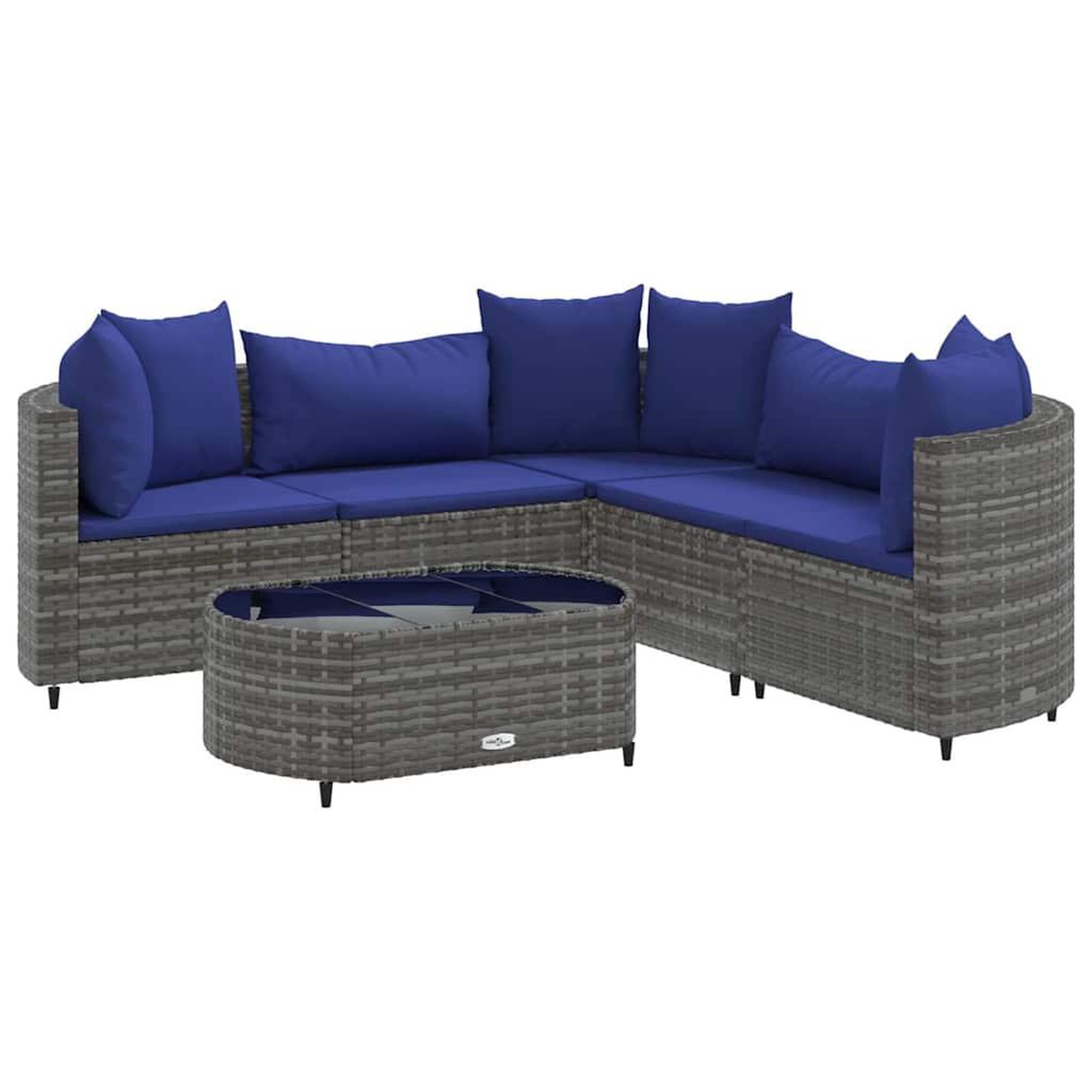 Voir la diapositive 2 : VIDAXL Salon de jardin 6 pcs avec coussins gris resine tressee