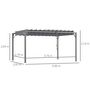 Voir la diapositive 3 : OUTSUNNY Pergola lames orientables dim. 3,9L x 2,95l x 2,13H m structure alu. acier époxy polyester gris