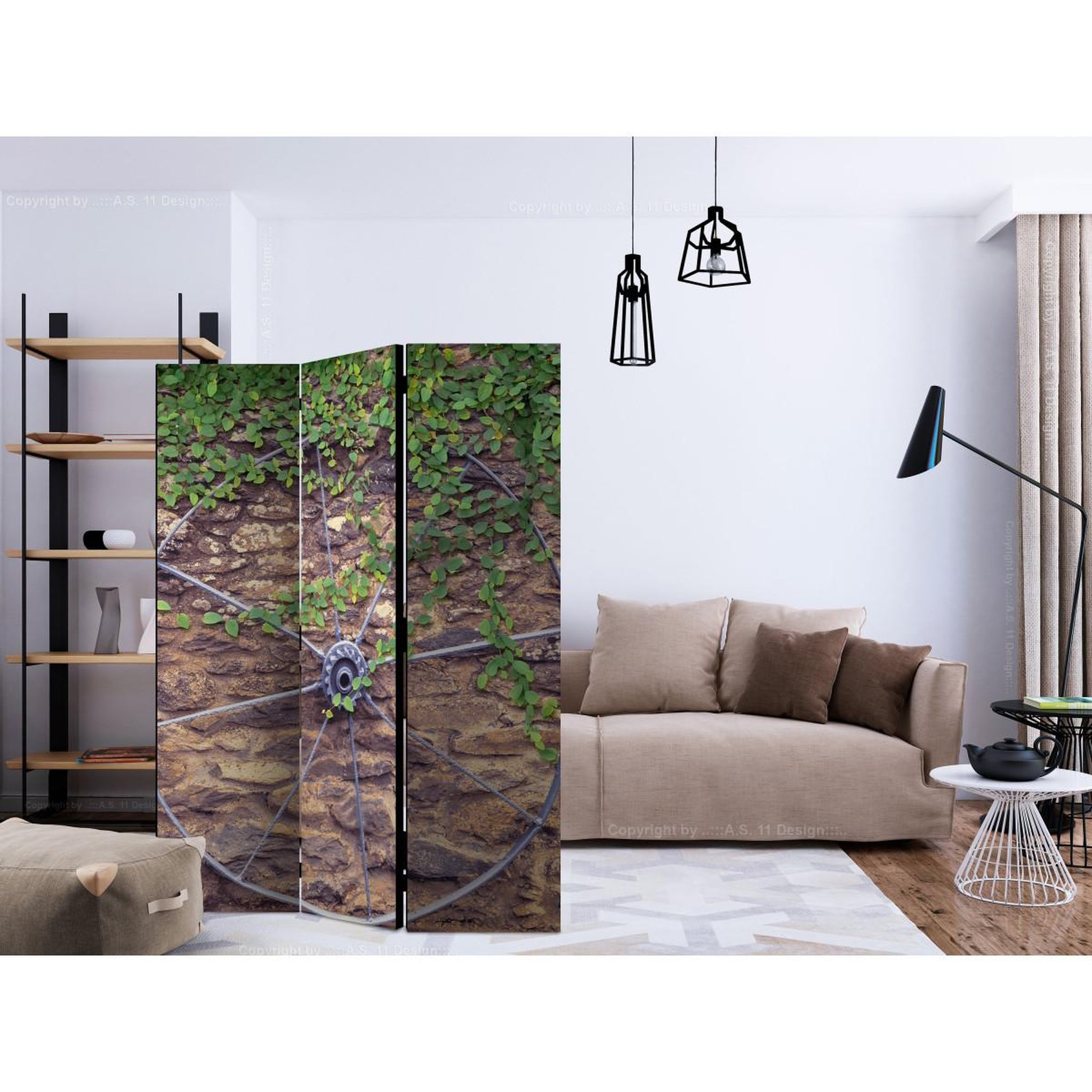 Voir la diapositive 2 : Paris Prix Paravent 3 volets  wheel of time  135x172cm