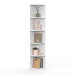 ID MARKET Etagère murale d'angle MODULA 5 niveaux blanche à poser ou à fixer